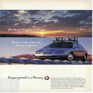 1998 Mercury Sable Car Vintage Magazine Print Ad/Poster Only 365 Each Year